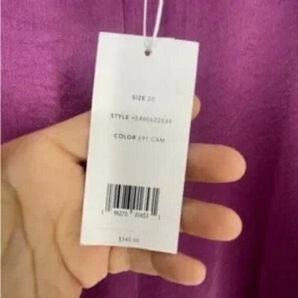 Vince Satin Wide Flare Pant Plus Size 20 NWT Purple $345 - Picture 3 of 7